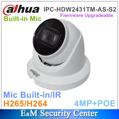 Original Dahua English IPC-HDW2431TM-AS-S2 & IPC-HDW2441TM-S IP POE Metal Cover 4MP Lite IR Fixed-fo