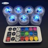 B-F Multi-color Charm Change Color Aquarium Party Decor High Quality For Wedding Diving Round Waterproof LED Candle Light Lamp (Size: 1)