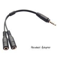 2in1 3.5mm stereo audio male to 2 female headset mic splitter cable adapter