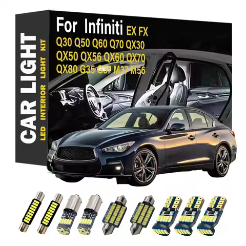 LED Interior Light Kit For Infiniti Q30 Q50 Q60 Q70 QX30 QX50 QX56 QX60 QX70 QX80 FX35 FX37 EX35 EX3