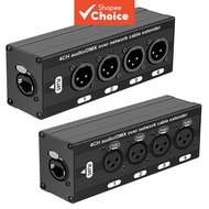 XLR Audio and DMX Over Network 4-Channel 3-Pin Cable Extender DMX512 Network Signal Extender XLR Aud