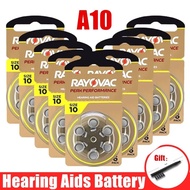 60Pcs Hearing Aid Batteries 10 A10 ZA10 10A P10 PR70 Rayovac Peak High Performance Zinc Air Battery 