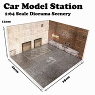 Diorama 164 Model Car Display Scenery Photo Background Vehicle Parking Station Assemble Display
