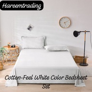 Fitted Bedsheet Plain White Color / Cadar Warna Putih Hotel / Katil Tilam Putih / Super Single Bedsheet / Queen Size