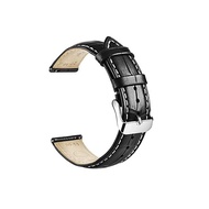Watch Belt 18mm Replacement Watch Band Leather Quick Release Strap Bonus Exchange Tool Waterproof Cold &amp; Cold (Black &amp; White Thread % Gangnam % 18)