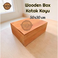 Wooden box 50x30 cm wooden crate lid wooden crate storage box