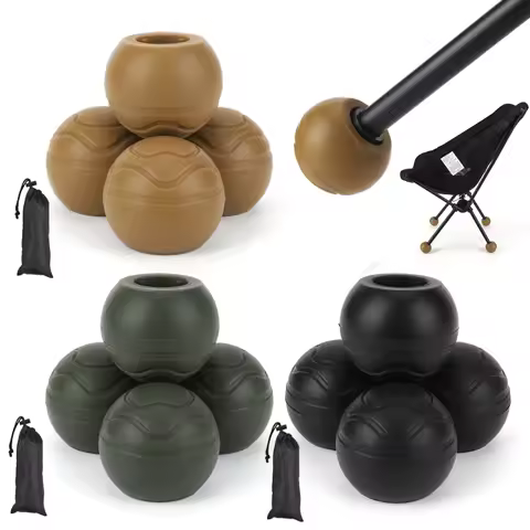 4Pcs Camping Chair Leg Caps Rubber Chair Stabilizing Ball Feet Anti-Slip Chair Leg Protectors for He