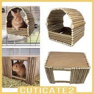 [Cuticate2] Wooden Hamster Hideout House, Smalll Animals Hideout, Small Animals Nest Hideaway Hut for Chinchilla Gerbil