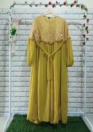 Gamis Princess Ceruty Kombinasi Brokat / Gamis Pesta