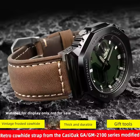 GA2100 CasiOak Leather Strap For G-Shock GM2100 GA2110 GA110 GA100 GM110 DW5600 GW-B5600 GM5600 Modi