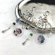 Anime Alien Stage IVAN & TILL Keychain Heart Bow Phone Charm Beaded Keychain Versatile Backpack Deco