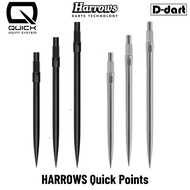 HARROWS DART POINT - QUICK POINT (QP) BLACK/SILVER REPLACEMENT STEEL DART POINT 3Pcs/Pack