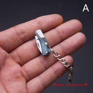 New Production💖 มีดพับอะคริลิคขนาดเล็กแบบพกพาพวงกุญแจใบมีดขนาดเล็กแบบเอดีซีคมสำหรับแขวนกลางแจ้งตั้งแคมป์