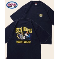 Ready Stock BEN DAVIS Computer Baba 1-point Psychedelic Print Crew Neck Men's and Women's Short-slee