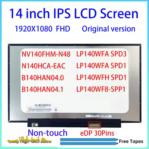 14" LCD Screen NV140FHM-N48 For Lenovo ThinkPad L14 E14 T14 T14s P14s Gen 1 Gen 2 Display Matrix Pan