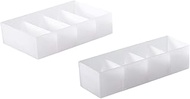 Cabilock 2pcs drawer organizer drawer separator cloth sock organizers storage bins for clothes wooden silverware tray makeup holder clothes storage bag white desktop Stationery pp office