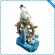 [LstjjMY] Aquarium Tank Ornament, Resin, Aquarium Decoration, Home Decoration Pirate Ship Skeleton