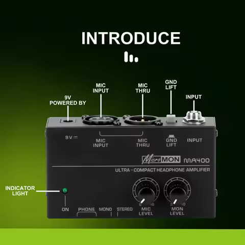 MA400 Headphone Amplifier Microphone Enlarge Mixer Suitable for Speech / Live Streaming Headphone Pr
