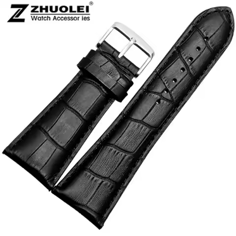 Watch strap 23mm 24mm 26mm 28mm big width Black brown Mens Alligator Genuine Leather Watch Strap Ban