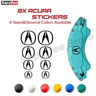 8PCS Acura Logo Car Brake Caliper Sticker Waterproof High Temperature Vinyl Decals For Acura TLX MDX