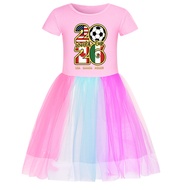 FIFA World Cup Girl Dress1st Girls Baptism Dress for Flower Girls Wedding Gown