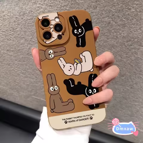 For iQOO 12 11 10 9 8 5 Pro 11S 3 5G iQOO Neo 9 8 Pro 7 6 5 SE Lite 5S Phone Case Funny Rabbit Bunny