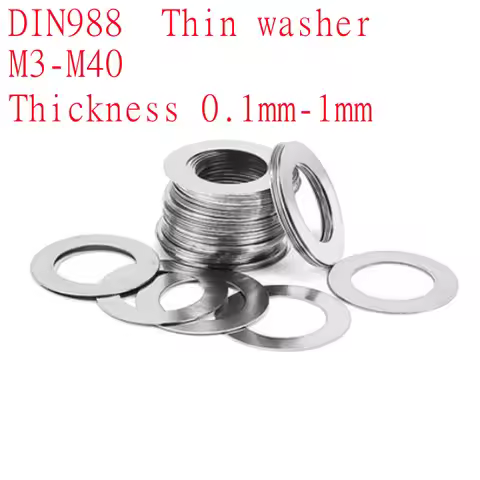 10/100pcs Stainless Steel M3 to M40 Flat Washer Ultra Thin Gasket High Precision Adjusting Gasket Th