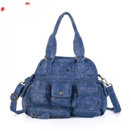 Angel Kiss Hot Girl Retro Bowling Ball Washed Boy Multi-pocket Motorcycle Bag Shoulder Messenger Bag