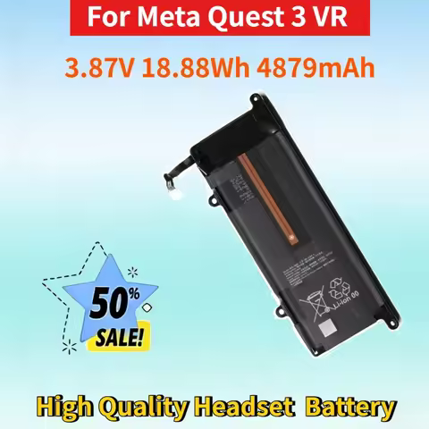 Newest 3.87V 18.88Wh 4879mAh Rechargeable Battery for Meta Quest 3 VR Headset High Quality Li-ion He