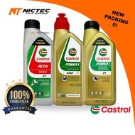CASTROL POWER 1 A747 ACTIV 2T POWER 1 2T 100% ORIGINAL MINYAK HITAM MOTORCYCLE ENGINE OIL 1L