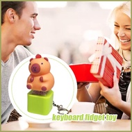 Fidget Clicker Keyboard Clicker Fidget Capybara Bag Charm Sound and Light Keychain for Nail-Biting P