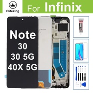 จอแอลซีดีสำหรับ Infinix Note 30 X6833B X6716B/30 5G X6711/40X 5G X6838แสดงชิ้นส่วนหน้าจอสัมผัส + เคร