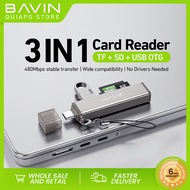 BAVIN O92 3-in-1 USB2.0 Portable Card Reader TF+SD+USB OTG w/480Mbps For Smartphones,Tablet & Laptop
