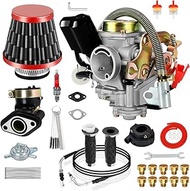 GY6 50cc Carburetor & Twist Throttle Cable Handle Grip Kit Compatible with Tao tao 49cc 50cc ATM50 P