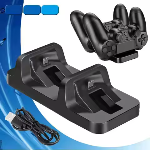 Dual Controller Charger Charging Station Dock for PS4 PlayStation 4 DualShock Controllers PS4 Pro Sl