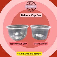 PP 3oz Bekas Dadih / Bekas Bulat / Bekas Sos / Round Plastic Container / Capsule Cup 3oz - 50pcs (TU
