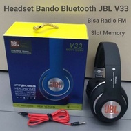 RM35 JBL V33 Bluetooth Wireless Headphone Gaming Headset AUX Canle FM Radio Memo