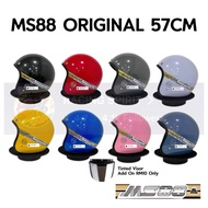 MS88 TULISAN MERAH HELMET STANDARD L BIRU HITAM PUTIH BLACK RED BLUE WHITE VISOR 3 DOT TITIK