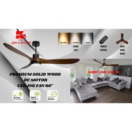 WOODEN BLADE DC MOTOR CEILING FAN 60inch PREMIUM with Three Mode LED