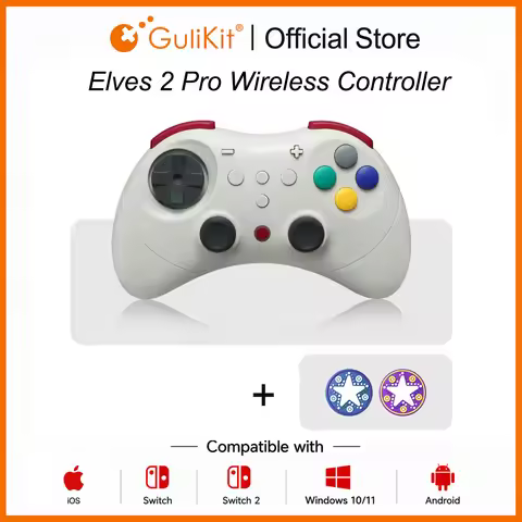 GuliKit Elves 2 Pro Wireless Gaming Controller for Switch 2,Windows,iOS & Android, Hall Joysticks,10