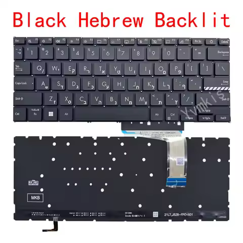 Hebrew/US Backlit Keyboard for ASUS Vivobook X1402 X1403 X1402Z X1403Z X1403ZA M1402 M1403 D1402 F14