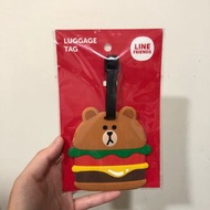 Line friends 行李吊牌 熊大 漢堡 全新 韓國購入 🍔