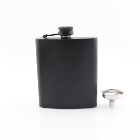 6 7 8 9 10 12 Oz Hip Flasks Matte Black Stainless Steel Liquor Flask with Funnel for Outdoor Travel 