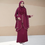 JOJOBars Sulam Baju Kurung IRONLESS Muslimah Set Baju Muslimah Kebarung sulam Ironless Kurung Baju R