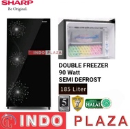KULKAS SHARP 1 PINTU SJ-X197W-DW Double Freezer