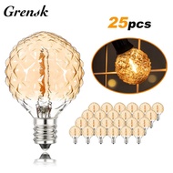 G40Ice Drill Ball Bubble LED Light Bulb Amber Retro Shaped Decorative Edison Light Bulb25pk