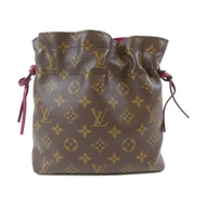 LOUIS VUITTON Monogram Posh Noe Drawstring Pouch金扣手拿包啡色/紫色