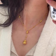 rantai o ring 415 rantai leher rantai leher perempuan Gold Set Chain Female Style Classy Clavicle Ch