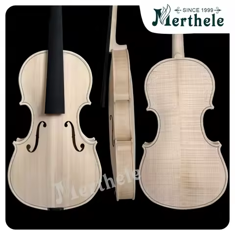 Professional 4/4 Unfinished Violin Flame Maple Wood Handmade Solid Wood Violin ,white violin