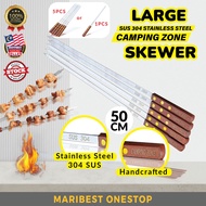 50CM 1PCS 5PCS SUS 304 Stainless Steel Camping Zone Skewer Outdoor BBQ Camping Cooking Utensils Barb